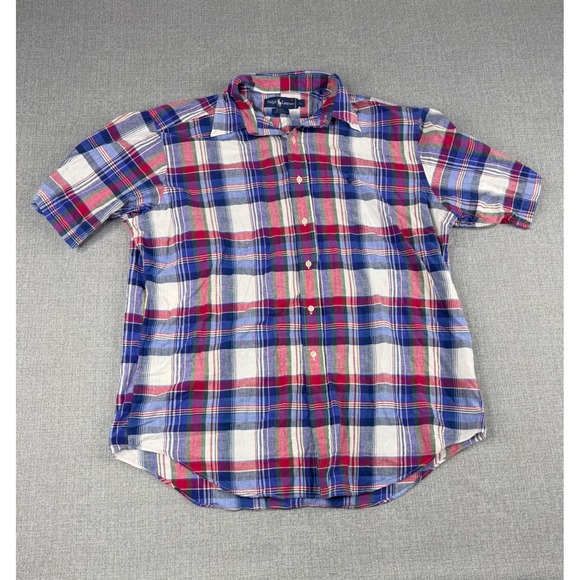 Polo Ralph Lauren Other - Ralph Lauren Blaire Mens Large Short Sleeve Plaid Button Down Shirt Cotton Multi
